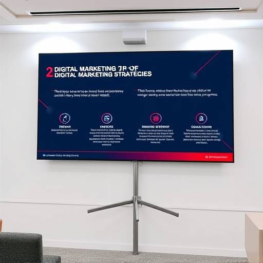 A presentation slide illustrating various digital marketing strategies.