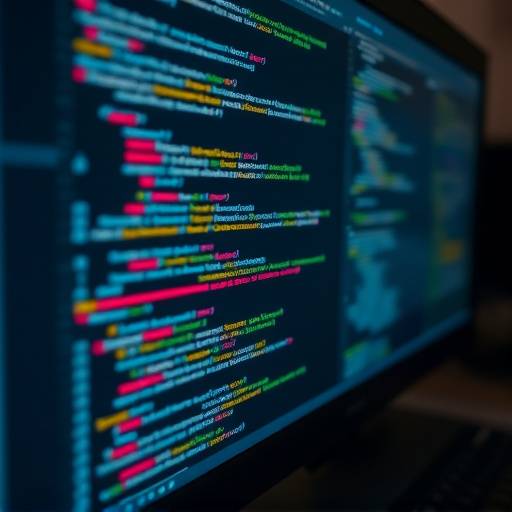 Close-up of code on a monitor in a web development environment.