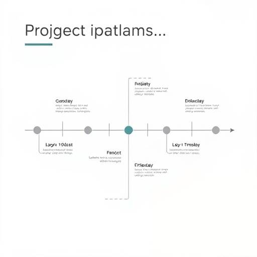 Illustration of project timeline with milestones